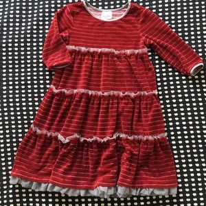 Hanna Andersson Red Velour Party Dress 110